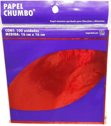 PAPEL ALFAJORES 16x16 LISOx100 U ROJO