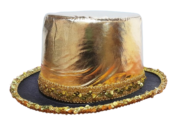 SOMBRERO GALERA DORADO CON LENTEJUELAS