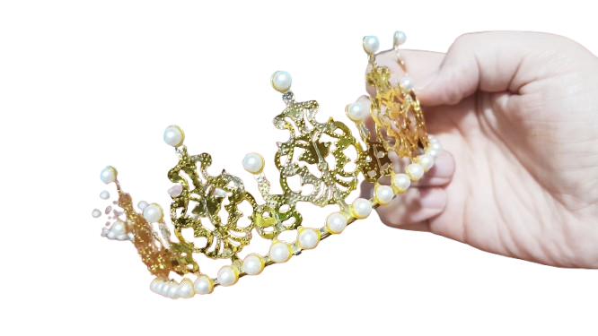 ADORNO DE TORTA CORONA DORADA 10224