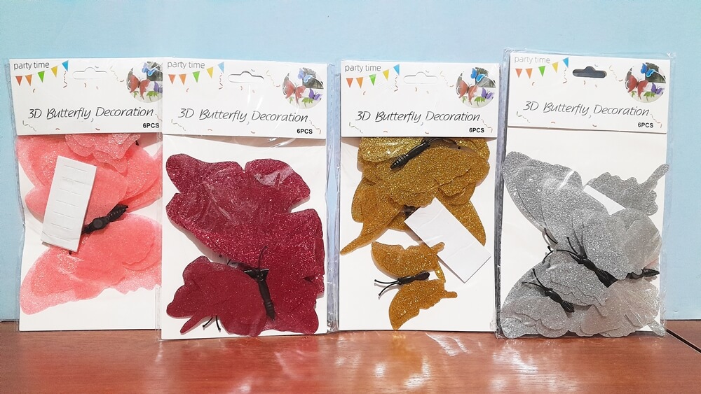 ADORNO MARIPOSA 3D x6  IMAN VS COLORES