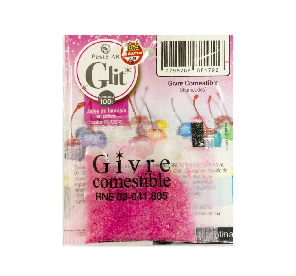 BRILLANTINA COMESTIBLE FUCSIA x 4 WEB