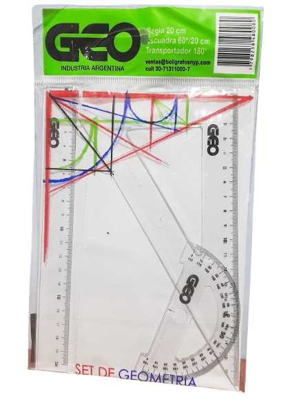 JUEGO DE GEOMETRIA GEO X3 PIEZAS