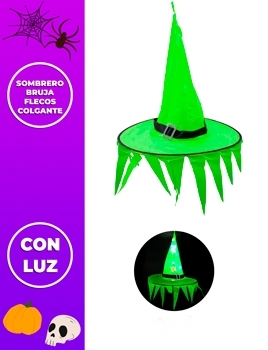 SOMBRERO DE BRUJA L.COST LED VERDE