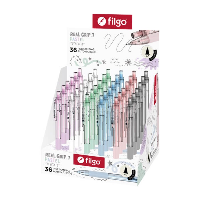 PORTAMINA FILGO 0.7 GRIP PASTEL DISPLX36