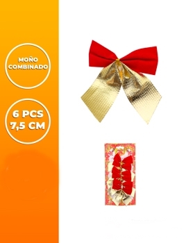 MOÑO x6 ROJO DORADO N495