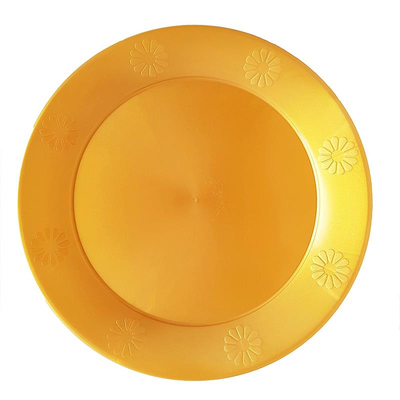 PLATO RIGIDO GRANDE 23cm DORADO x10
