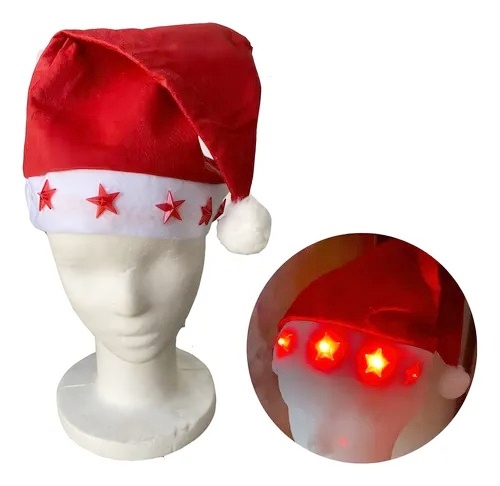SOMBRERO PAPA NOEL PAÑO LED
