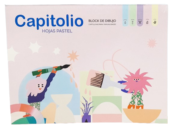 BLOCK DE DIBUJO COLOR PASTEL CAPITOLIO