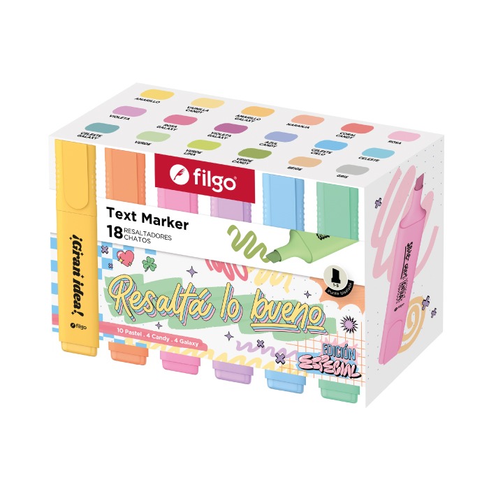 RESALTADOR FILGO x18 SURTI TEXT MARKER