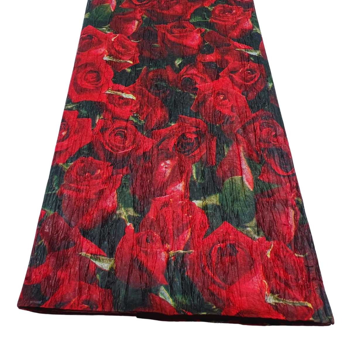 PAPEL CREPE FANTASIA ROSAS ROJAS