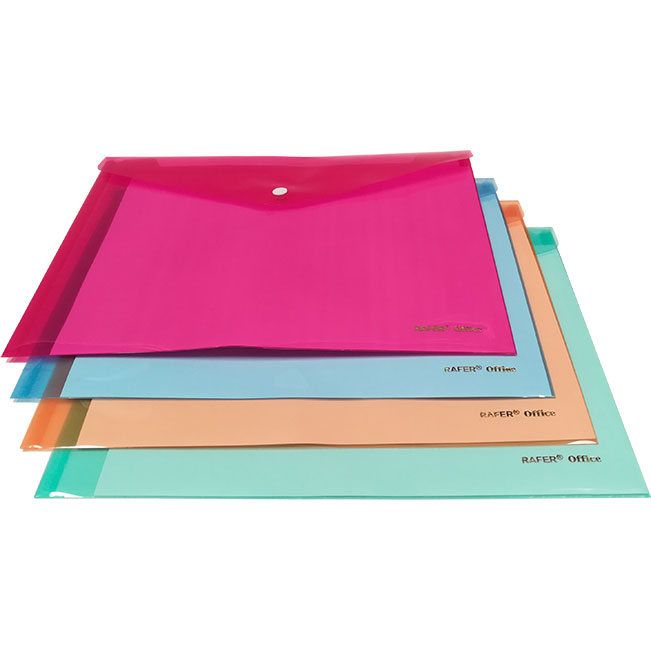 SOBRE PLASTICO OFICIO C/BOTON BRILLANTE