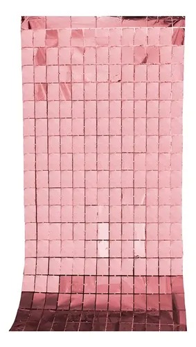 CORTINA METALIZADA CUADRO SHIMMER ROSAG